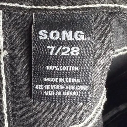 S.O.N.G. Women’s High Rise Carpenter 90’s Boyfriend Cut Pants Black size 7/28