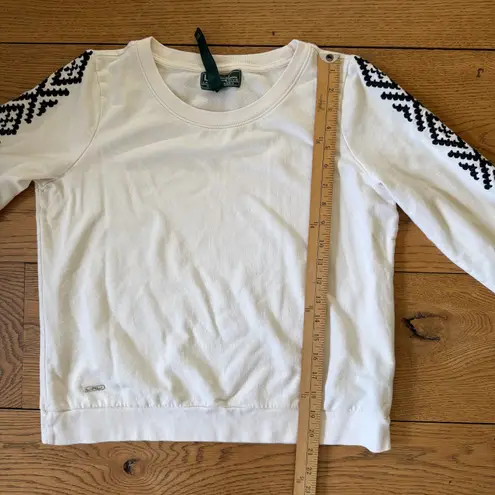 Vintage Lauren Ralph Lauren Women Embroidered Sweatshirt L Western Boho Tribal Black Size L