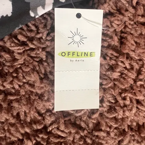 OFFLINE by Aerie Leopard Print Sports Bra Padded Activewear Top Large NWT Black - Image 3