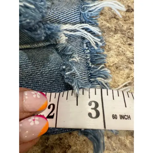 J.Crew Blue Relaxed Frayed Hem Jean Shorts Women's Size 25