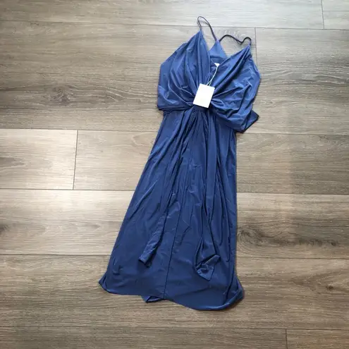 MISA Los Angeles Domino Dress Mini Draped Ruched Navy Blue Womens Size XS NWT