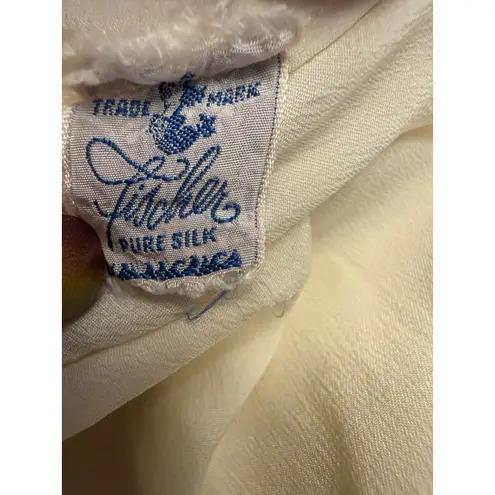 Vintage Fischer Pure Silk Lace Nightgown Slip Dress S/M? Ivory Lingerie Bridal White Size M