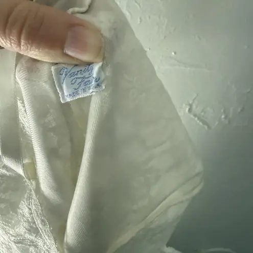 Vanity Fair Slip Vintage 38 White Lace Trim Lingerie Full Slip 80s Coquette