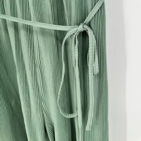 Oddy Sage Green Plisse Sleeveless Jumpsuit size 2X Belted NWT