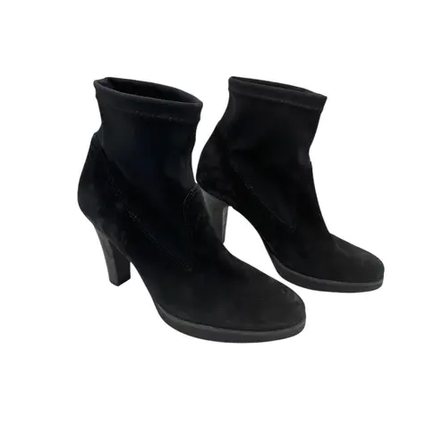 Paul Green Shoes Women 6.5 Black Suede Arden Platform Sock Ankle Heeled Boots