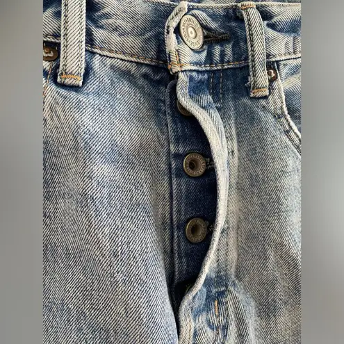 Moussy Vintage Blue Distressed Denim Jean Shorts Size 24