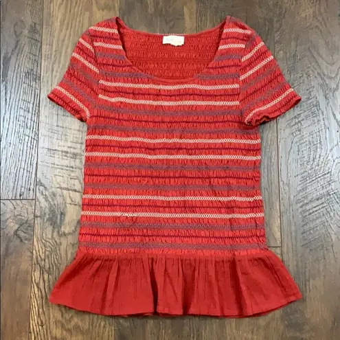 Anthropologie  Meadow Rue Smocked Peplum top