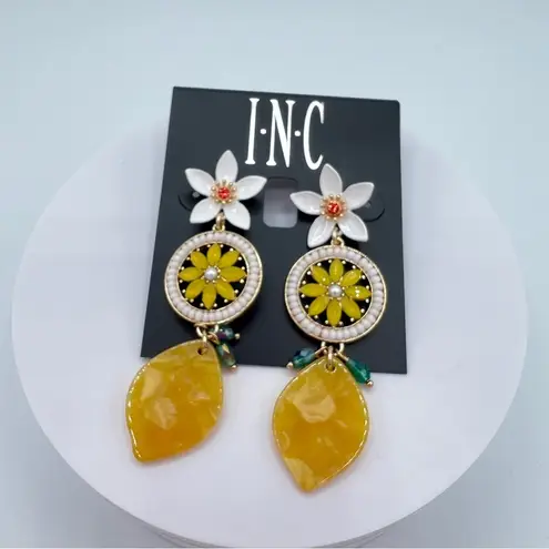 Inc international  Concepts Mixed Stone Flower & Lemon Earrings in Gold-Tone NWT