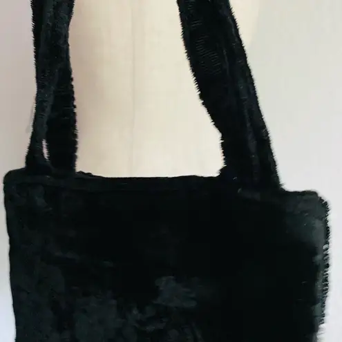 Vintage 90s y2k Small Beaded Black Velvet Purse