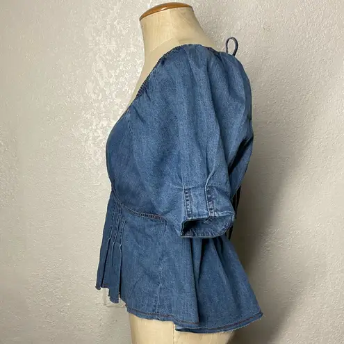 Pilcro Short-Sleeve Flouncy Babydoll Top Size 6