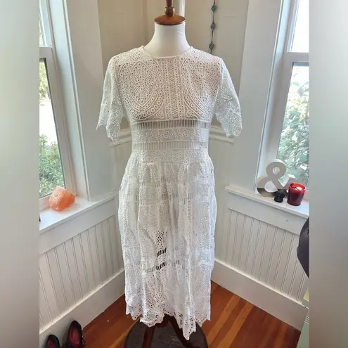 CHIC Wish With Your Ingenuity Crochet Dress Midi