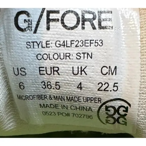 G/FORE Golf Shoes Womens Size 6 Stone Lime Spikeless Kiltie G4LF23EF53 White