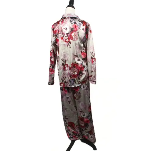 Vintage Y2K Gilligan & O’Malley Floral Silky Pajama Set Womens Med Purple