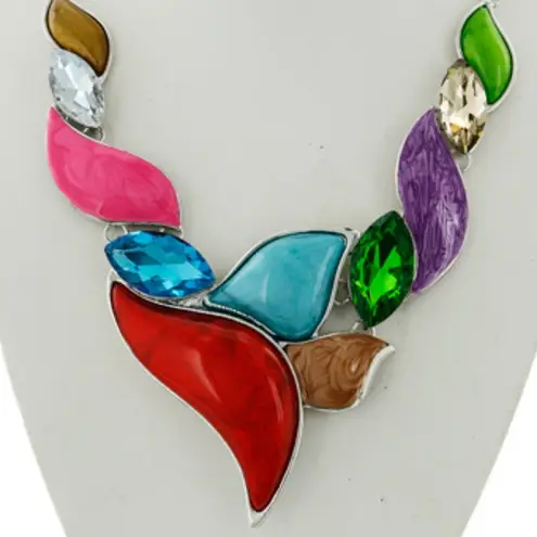 MULTI COLOR STATEMENT NECKLACE & EARRING SET