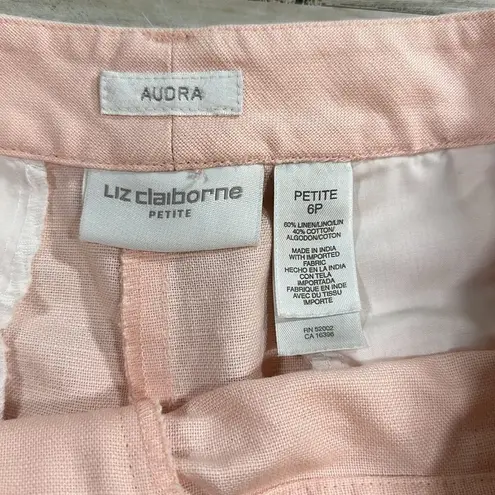 Liz Claiborne Linen Cotton Blend Wide Leg Cropped Pants Like New