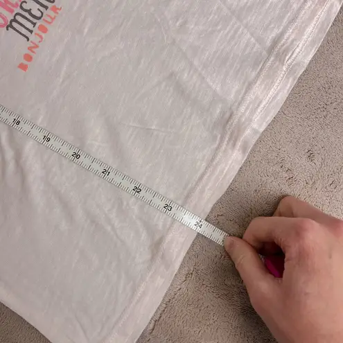 Elle Bonjour & Merci Fitted Light Pink Short Sleeve Tee