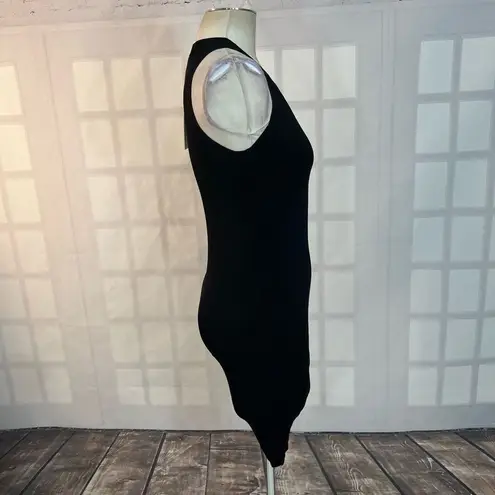 IRO Aurora black ribbed one sleeve bodycon mini dress size xs