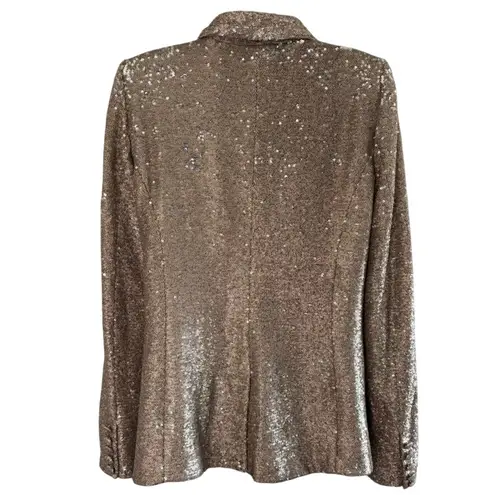 House of Harlow NEW 1960 Double Breasted Sequin Blazer Sz M Champagne GMA