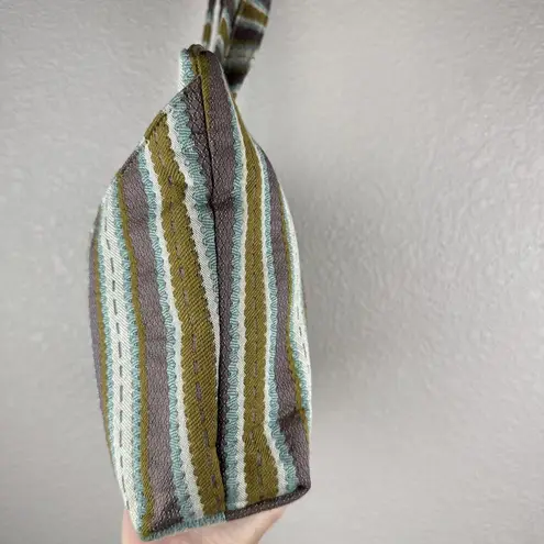 Maruca Womens Striped Tapestry Fabric Shoulder Tote Bag Purse Outside Pockets