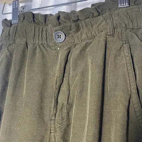 ZARA  Olive Green Corduroy Bag Waist Pants women sz 00