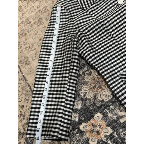 SILKLAND Black White Gingham Check Button Front Blazer Jacket Pockets Size 4
