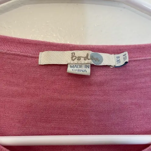 BODEN 100% WOOL LIGHTWEIGHT HALF BUTTON FRONT EMPIRE WAIST CARDIGAN SZ S 4 LAYER Pink