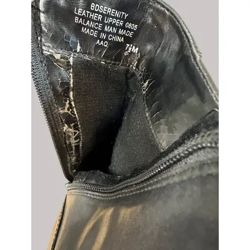 Bandolino Womens Black Leather Mid-Heel Ankle Boots Size 7.5M