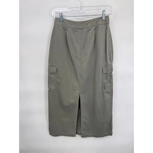 Maurice's Vintage Y2K Cargo Skirt Midi Utility Pockets Casual Khaki Green Size 4