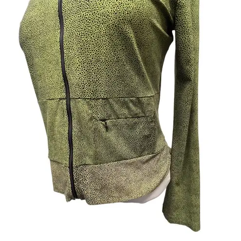 Luhta Hooded Full Zip Hooded Crop Jacket Long Sleeve Active Wear Size MED Green