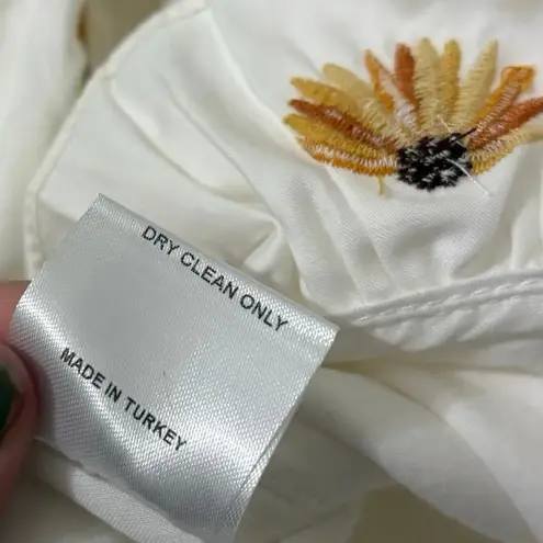 New Lug Von Siga 100% Cotton White Daphine Embroidered Cropped Top Size 38 US 6