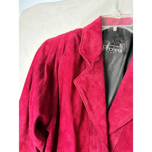 Vintage Phoenix Burgundy Black Suede Cutout Cropped Jacket M Art Western AS IS Red Size M