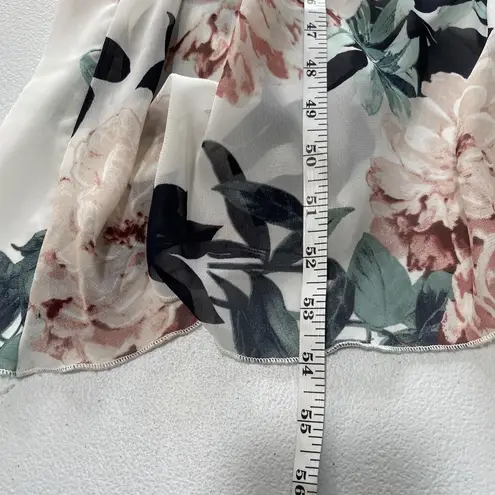 Kate and Lily Womens Floral Chiffon Wrap Maxi Dress Size 4 Semi Sheer Top Fairy Pink