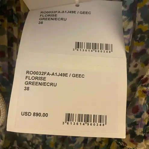 Isabel Marant Florise Dress - Green/Ecru $890 FR38