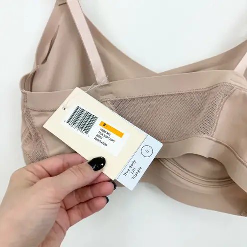 True & Co. True Body Lift Triangle Bra with Mesh Tan