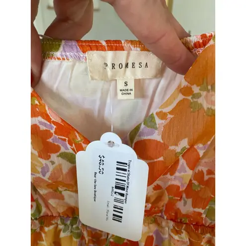 Prómesa Promesa Floral Romper Adjustable Straps Cottagecore Boho Spring Summer Resort S