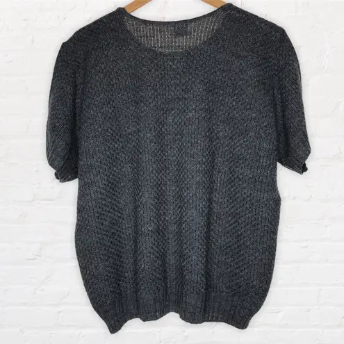 Vintage Haband short sleeve gray sweater Cottagecore grannycore Size undefined