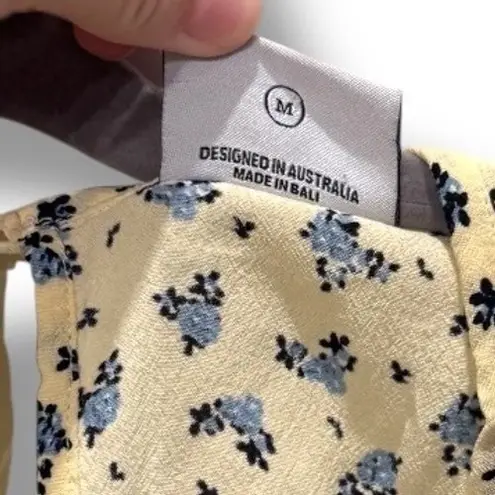 Rue Stiic Floral Print Cut Out Maxi Dress Cottagecore Boho Anthropologie Medium Yellow