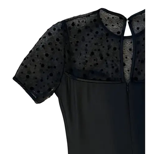 Carolina Herrera $870 4 Silk Mini Dress Black Dropwaist Ruffles Polka Dot Tulle