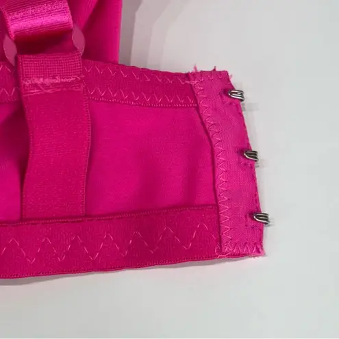 VADALALA Elegant Barbie Pink Lace Bra Lace Detail Underwire Padded Bra Size 42 D