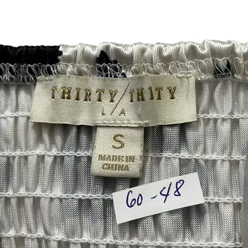 Thirty/Thirty White & Black Satin Spaghetti Strap Crop Top Women Small | 60