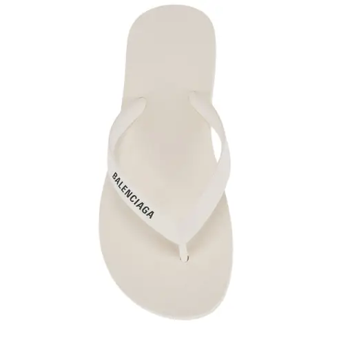 Balenciaga Thong Sandal in White & Black 38 With Box Womens Flip Flops