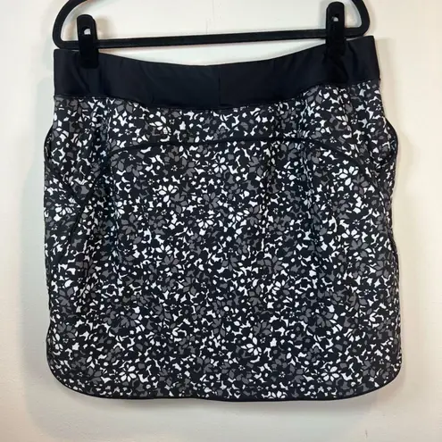 Lands End Women's Skirt Short Black Gray Floral Quick Dry Swim Outdoor Size 18W