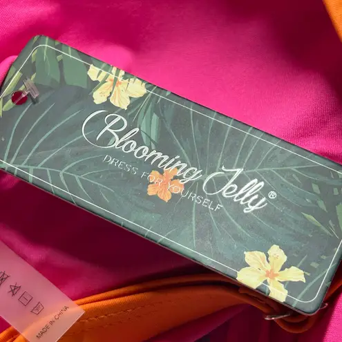 Blooming Jelly Two-Piece Color Block High Waisted Adjustable Bikini M Medium New