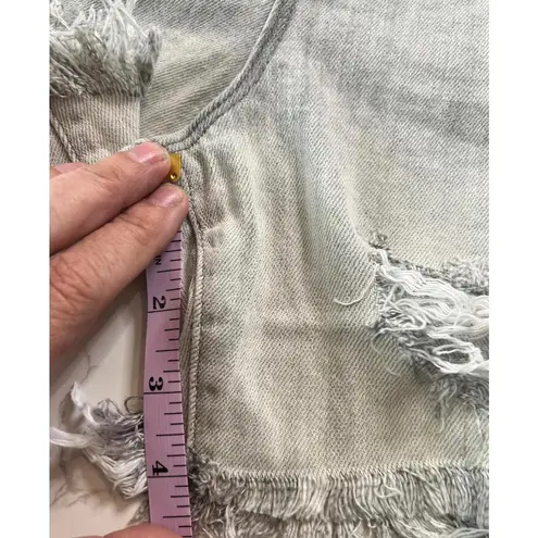 Stylish Brittney Grey Distressed Denim Shorts