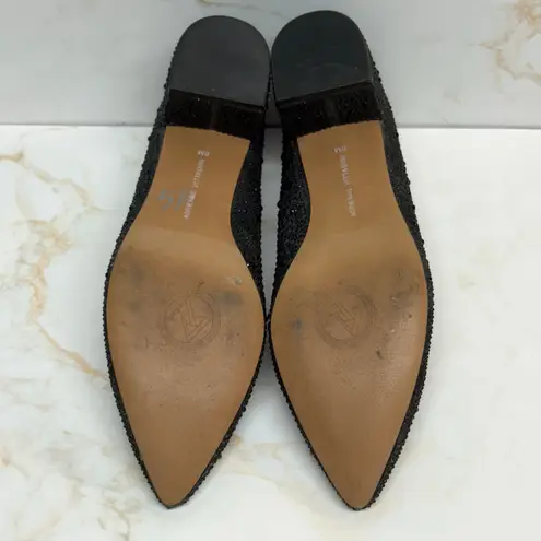 Adrienne Vittadini Fiona Pump Heels Woman 8 Black Beaded Block Heel Pointed Toe