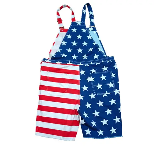 Shinesty The Screamin Eagles Women's Unisex American Flag Shortalls XL Red