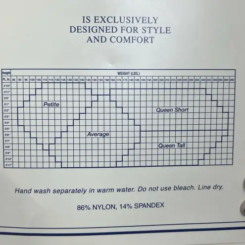 Vintage J.G.‎ Hook Leg Expressions Silky Sheer Black Pantyhose Size Queen Short