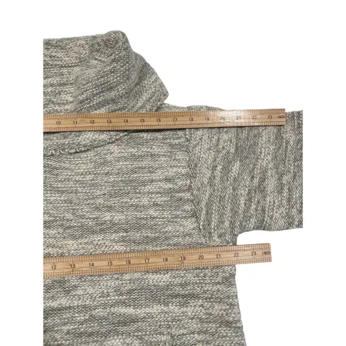 PureJill Heathered Cream Wool Blend Kangaroo Funnel Neck Sweater Women's Size M Gray Size M