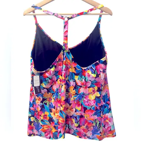 Island Escape Floral Razorback Tankini Black Size 18W