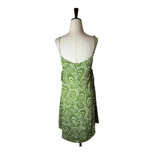 Lisa Says Gah Green And White Wild Hearts Pattern Yolande Mini Dress Size M - Image 4